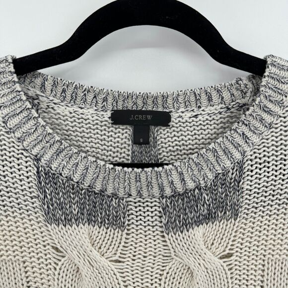 J. Crew Gray and Cream Cable Knit Sweater - Picture 2 of 4